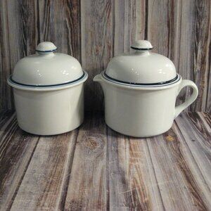 DANSK BISTRO CHRISTIANSHAVN BLUE CREAM & SUGAR SET - PORTUGAL